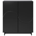 vidaXL Komoda Čierna 67 x 34,5 x 75 cm Spracované drevo – Obrázok 4