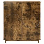 vidaXL Komoda Dymový dub 67 x 34,5 x 75 cm Spracované drevo – Obrázok 4