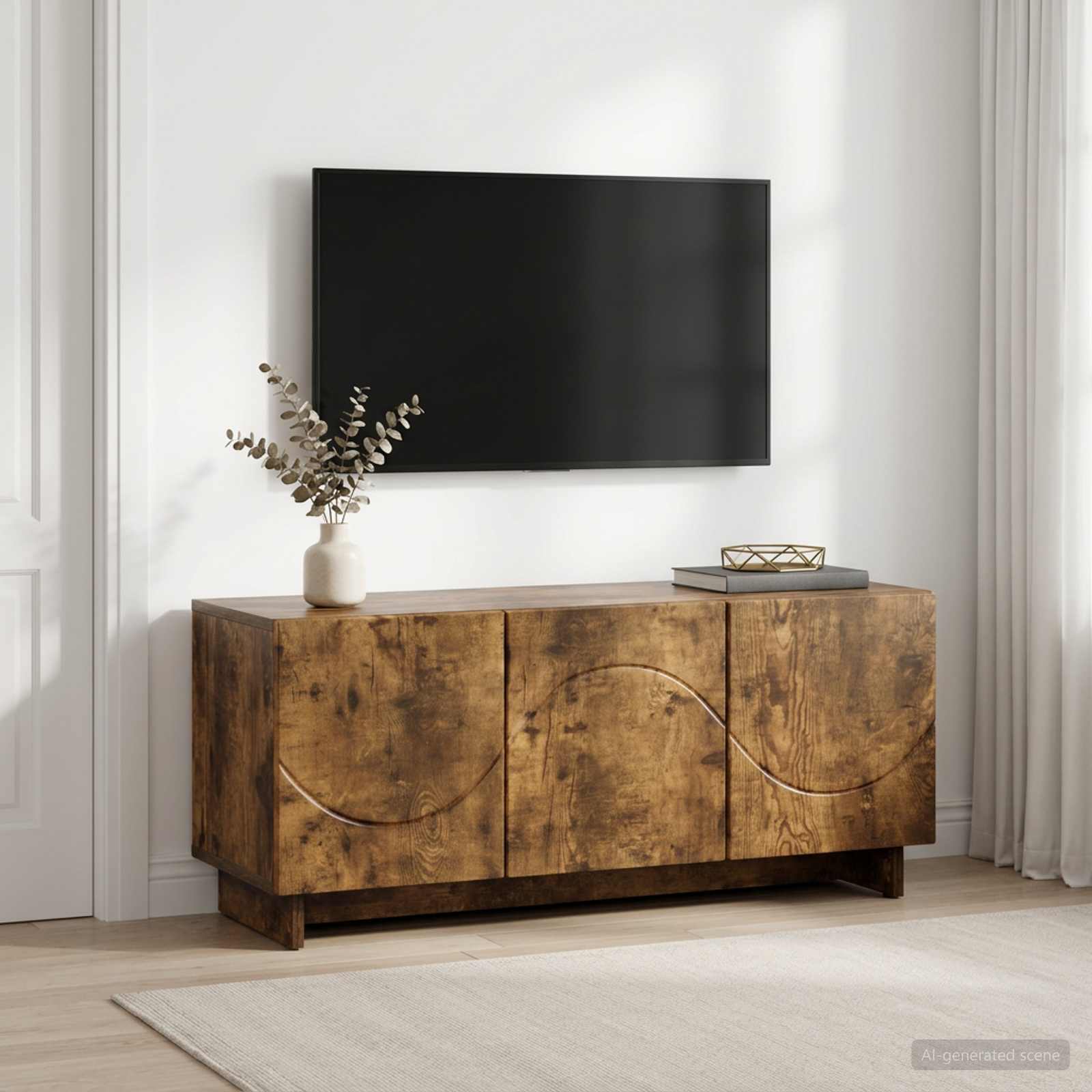 8011572_1.jpg vidaXL TV stolík 90 x 34.5 x 40 cm Dymový dub Spracované drevo – Obrázok 1
