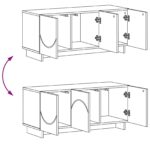 vidaXL TV stolík 90 x 34.5 x 40 cm Dymový dub Spracované drevo – Obrázok 9