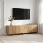 vidaXL TV stolík 140 x 34.5 x 40 cm Dub artisan Spracované drevo
