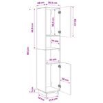 vidaXL Kúpeľňová skrinka Dymový dub 36.5 x 38 x 180 cm – Obrázok 10