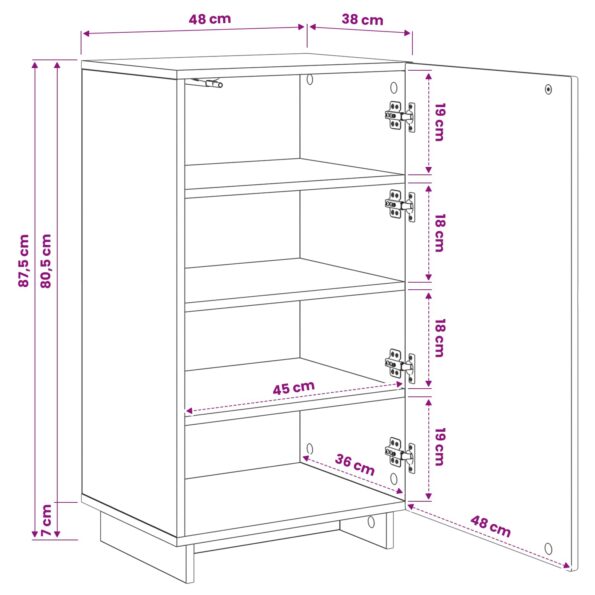 vidaXL Skrinka na topánky 48 x 38 x 87,5 cm Spracované drevo Biela – Obrázok 10