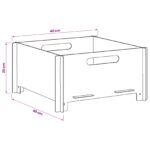 vidaXL Ohnisko Čierna 40 x 40 x 20 cm Oceľ – Obrázok 8