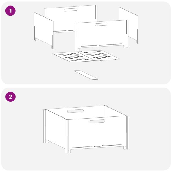 vidaXL Ohnisko Čierna 60 x 60 x 30 cm Oceľ – Obrázok 5