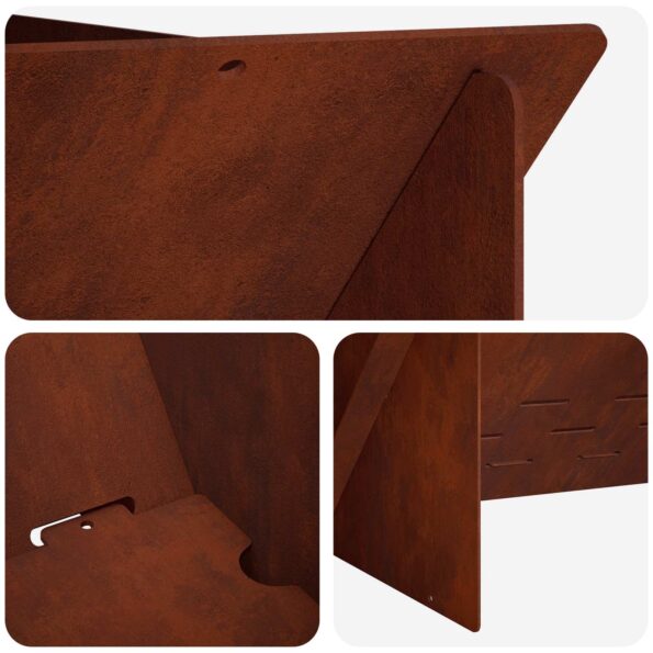 vidaXL Ohnisko Hrdzavý 40 x 40 x 20 cm Poveternostne odolná oceľ – Obrázok 5
