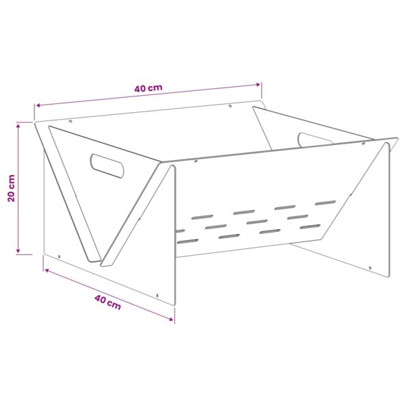 vidaXL Ohnisko Hrdzavý 40 x 40 x 20 cm Poveternostne odolná oceľ – Obrázok 8