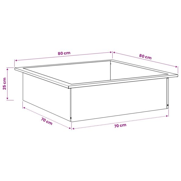 vidaXL Krúžok na ohnisko Čierna 90 x 90 x 25 cm Oceľ – Obrázok 6