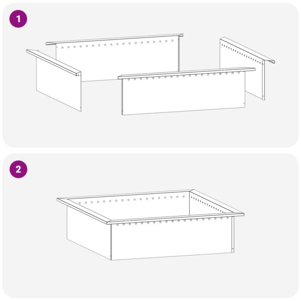 vidaXL Krúžok na ohnisko Čierna 90 x 90 x 25 cm Oceľ – Obrázok 5