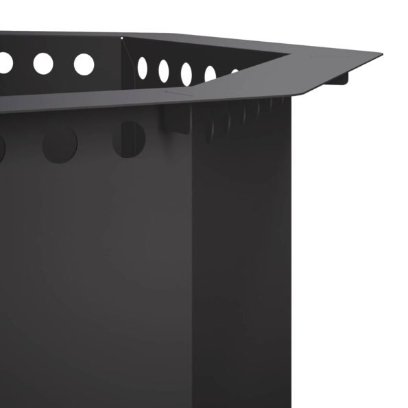 vidaXL Krúžok na ohnisko Čierna 60 x 60 x 25 cm Oceľ – Obrázok 4