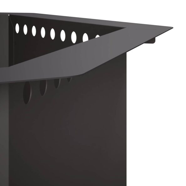 vidaXL Krúžok na ohnisko Čierna 80 x 80 x 25 cm Oceľ – Obrázok 4