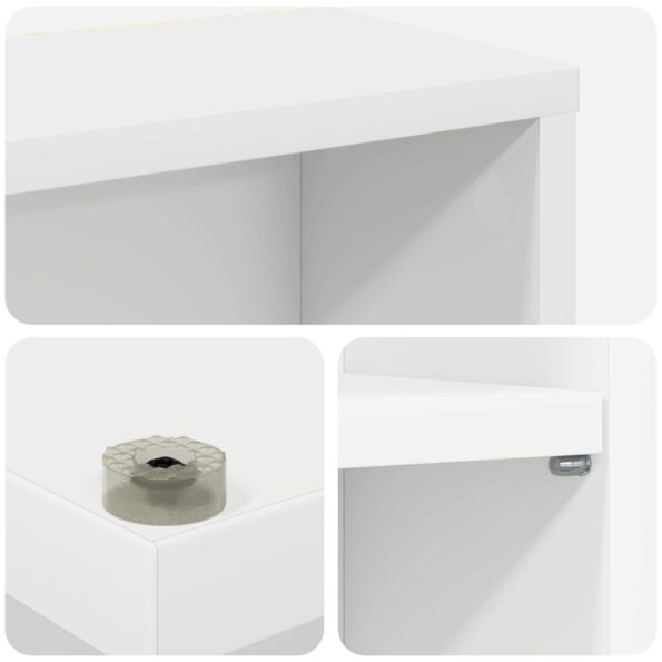 vidaXL CD Skrinka Biela 60 x 17 x 92 cm Kompozitné drevo – Obrázok 7