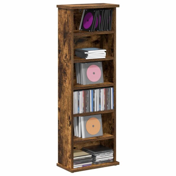vidaXL CD Skrinka Dymový dub 60 x 17 x 92 cm Kompozitné drevo – Obrázok 3