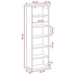 vidaXL CD Skrinka Dymový dub 60 x 17 x 92 cm Kompozitné drevo – Obrázok 9