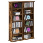 vidaXL CD Skrinka 2 ks Dymový dub 60 x 17 x 92 cm Kompozitné drevo – Obrázok 3