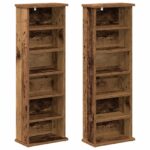 vidaXL CD Skrinka 2 ks Staré drevo 60 x 17 x 92 cm Kompozitné drevo – Obrázok 5