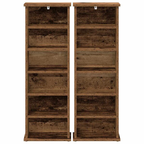 vidaXL CD Skrinka 2 ks Staré drevo 60 x 17 x 92 cm Kompozitné drevo – Obrázok 6