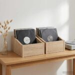 vidaXL Box na LP platne 2 ks Dub sonoma 23 x 33 x 16 cm