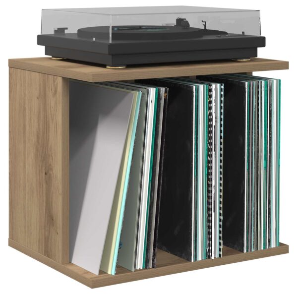 vidaXL Úložisko vinylových platní Dub artisan 42 x 33 x 36 cm – Obrázok 3