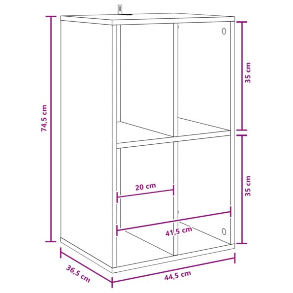 vidaXL Skrinka na gramofónové platne Dub artisan 44,5 x 36,5 x 74,5 cm – Obrázok 10
