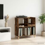 vidaXL Stojan na gramofón Dymový dub 82 x 39,5 x 82,5 cm