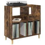 vidaXL Stojan na gramofón Dymový dub 82 x 39,5 x 82,5 cm – Obrázok 3
