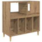 vidaXL Stojan na gramofón Dub artisan 82 x 39,5 x 82,5 cm – Obrázok 2