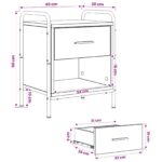 vidaXL Nočný stolík Dymový dub 40 x 30 x 50 cm Kompozitné drevo – Obrázok 9