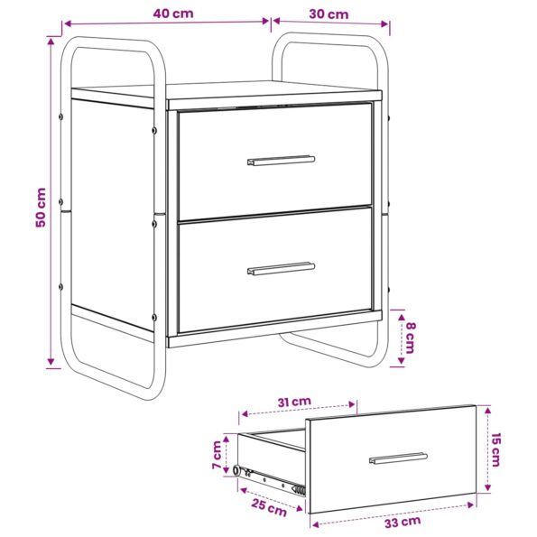 vidaXL Závesná nočná skrinka Staré drevo 40 x 30 x 50 cm – Obrázok 10