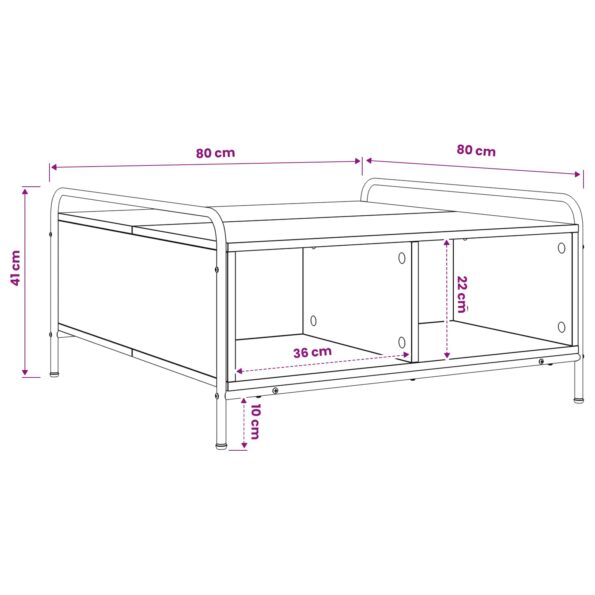 vidaXL Konferenčný stolík Dymový dub 50 x 49 x 41 cm Kompozitné drevo – Obrázok 8