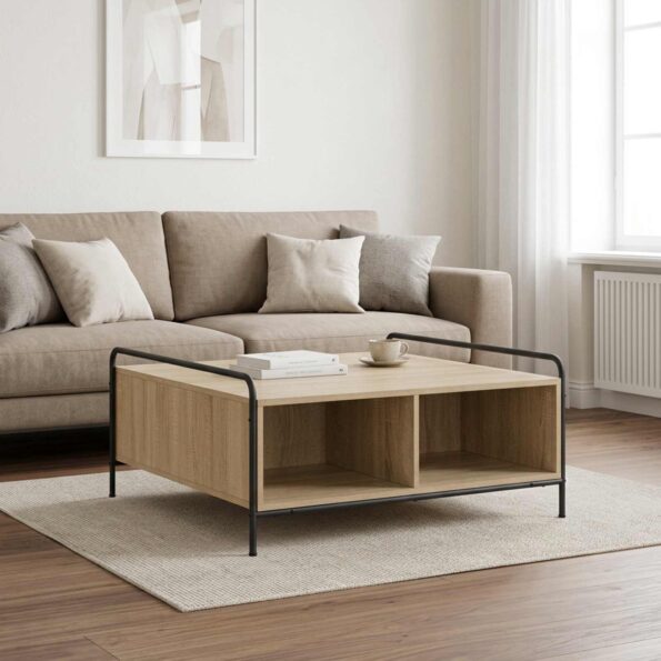 vidaXL Konferenčný stolík Dub sonoma 90 x 90 x 41 cm Kompozitné drevo – Obrázok 8