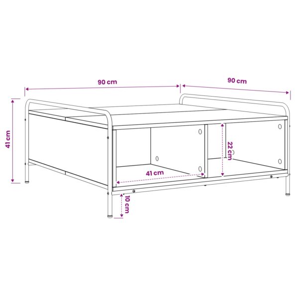 vidaXL Konferenčný stolík Dub sonoma 90 x 90 x 41 cm Kompozitné drevo – Obrázok 7