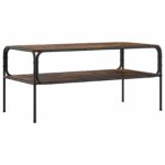 vidaXL Bočný stôl Dymový dub 100 x 50 x 46 cm Kompozitné drevo – Obrázok 2