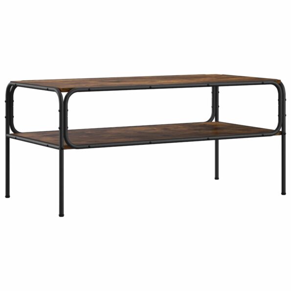 vidaXL Bočný stôl Dymový dub 100 x 50 x 46 cm Kompozitné drevo – Obrázok 2