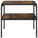 vidaXL Bočný stôl Dymový dub 100 x 50 x 46 cm Kompozitné drevo – Obrázok 4