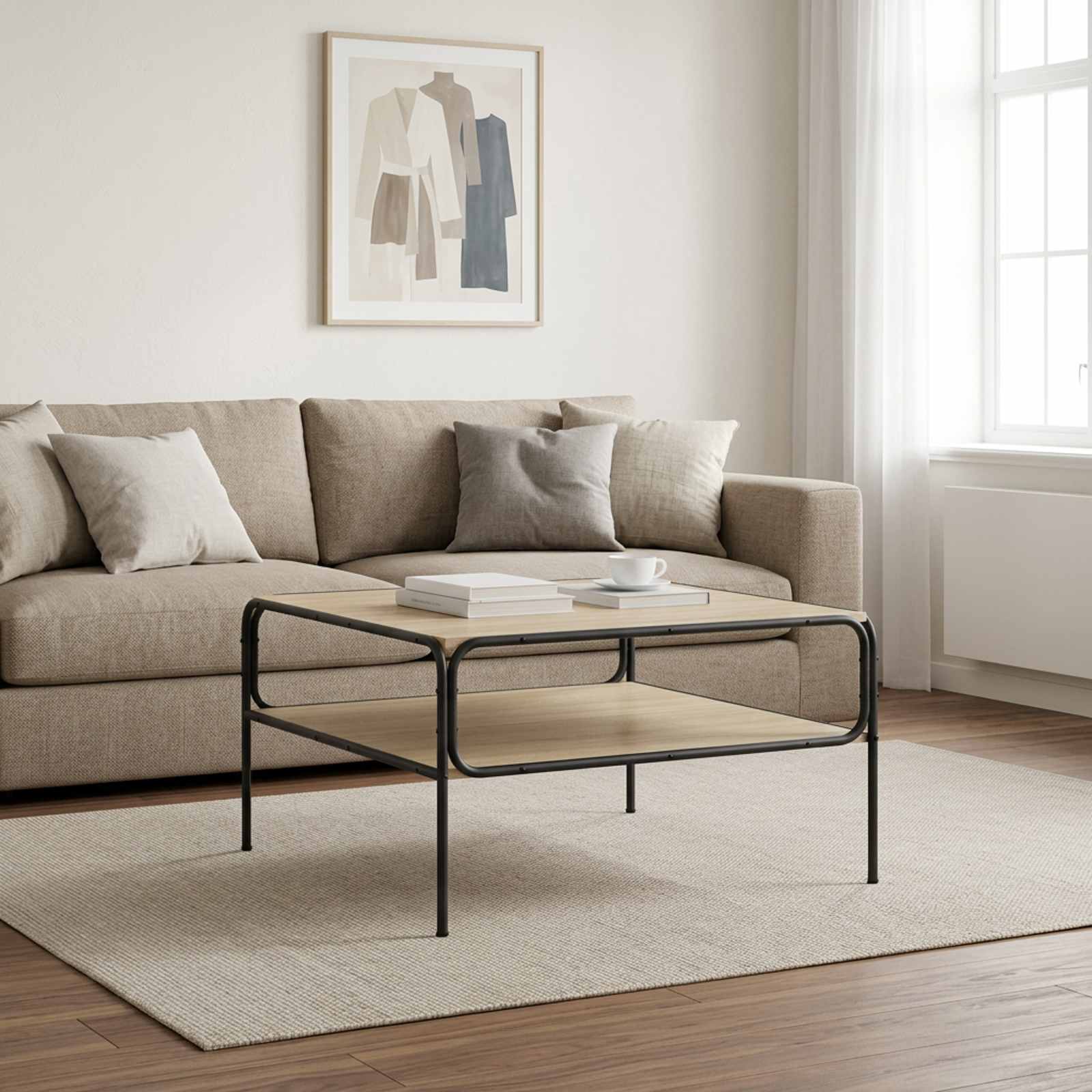 8013639_1.jpg vidaXL Bočný stôl Dub sonoma 100 x 50 x 46 cm Kompozitné drevo – Obrázok 1