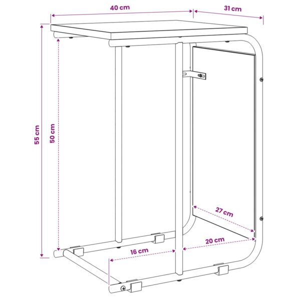 vidaXL Bočný stôl Dub artisan 40 x 31 x 55 cm Kompozitné drevo – Obrázok 8