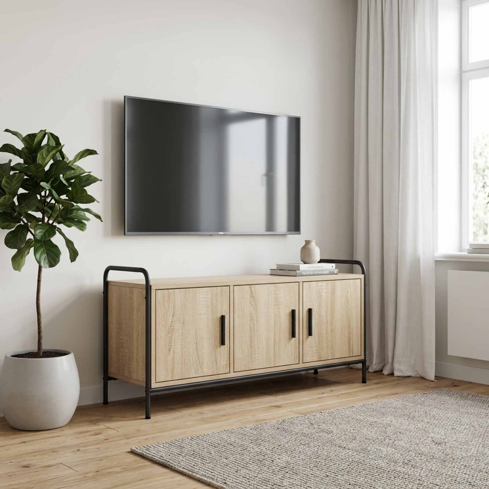 8013735_1.jpg vidaXL TV skrinka 79,5 x 33 x 50 cm Dub sonoma Kompozitné drevo – Obrázok 1