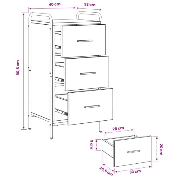 vidaXL Servírovacia skriňa Dub artisan 97 x 33 x 81 cm – Obrázok 9