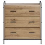 vidaXL Servírovacia skriňa Dub artisan 97 x 33 x 81 cm – Obrázok 3