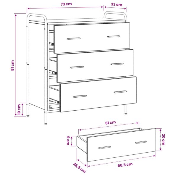 vidaXL Servírovacia skriňa Dub artisan 97 x 33 x 81 cm – Obrázok 9