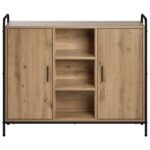 vidaXL Servírovacia skriňa Dub artisan 97 x 33 x 81 cm – Obrázok 3