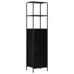vidaXL Highboard Čierny dub 40 x 33 x 161 cm Kompozitné drevo