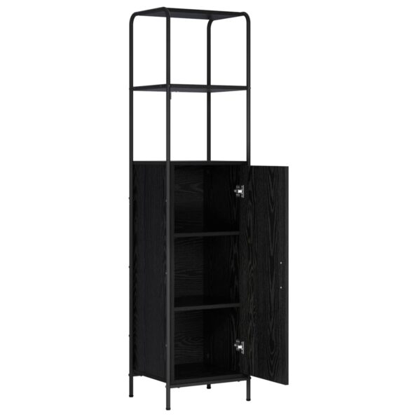 vidaXL Highboard Čierny dub 40 x 33 x 161 cm Kompozitné drevo – Obrázok 2