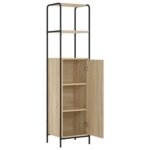 vidaXL Highboard Dub sonoma 40 x 33 x 161 cm Kompozitné drevo – Obrázok 2