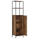 vidaXL Highboard Staré drevo 40 x 33 x 161 cm Kompozitné drevo – Obrázok 2