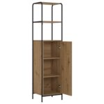 vidaXL Highboard Dub artisan 40 x 33 x 161 cm Kompozitné drevo – Obrázok 2