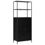 vidaXL Highboard Čierny dub 40 x 33 x 161 cm Kompozitné drevo