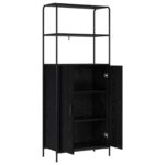 vidaXL Highboard Čierny dub 40 x 33 x 161 cm Kompozitné drevo – Obrázok 2