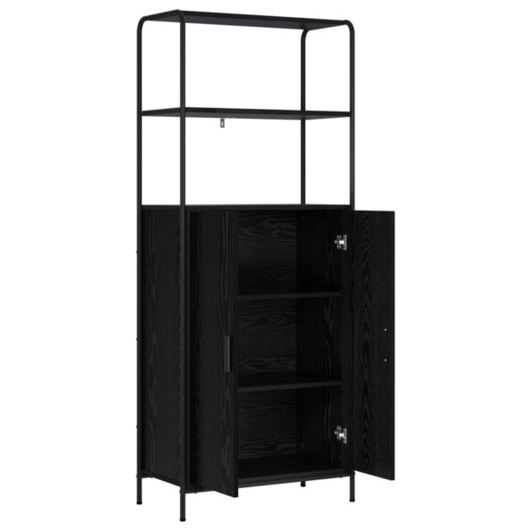 vidaXL Highboard Čierny dub 40 x 33 x 161 cm Kompozitné drevo – Obrázok 2